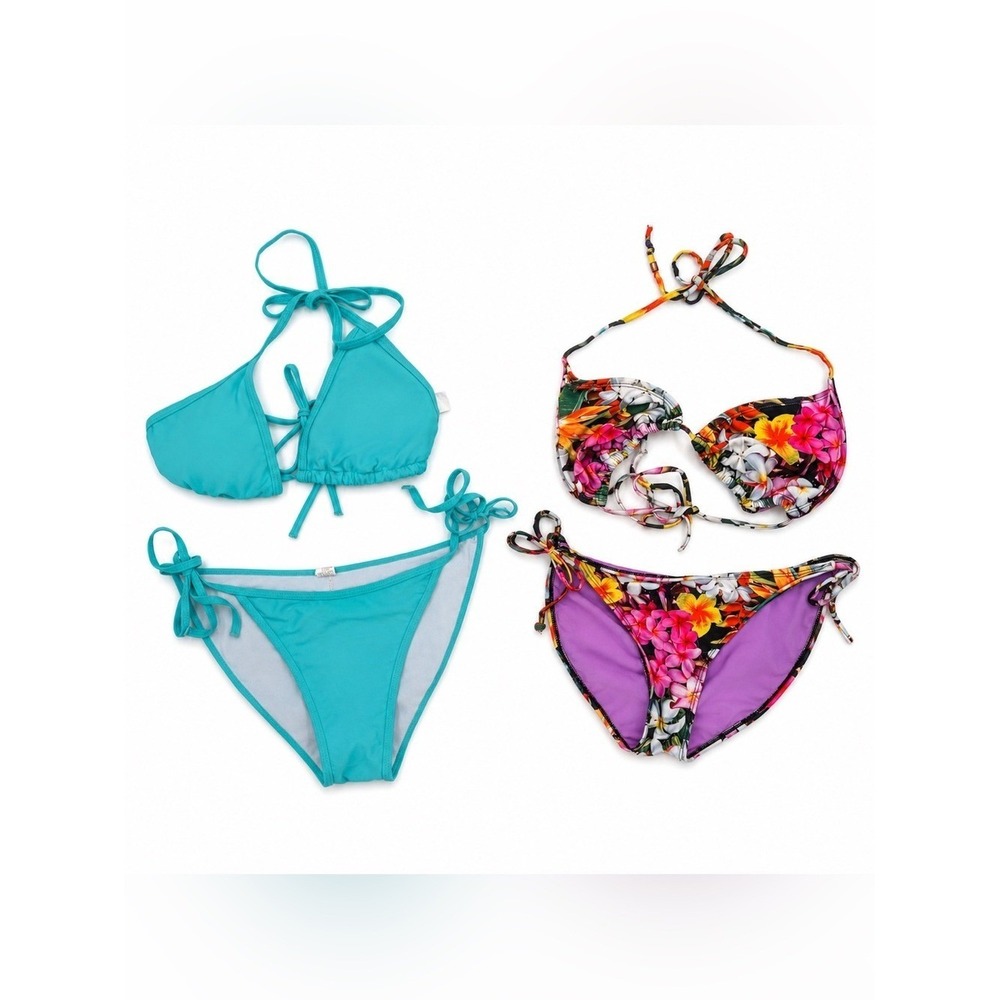 Xhilaration & Teal Bikini‎ Swimsuit Lot Tops M Bottoms L